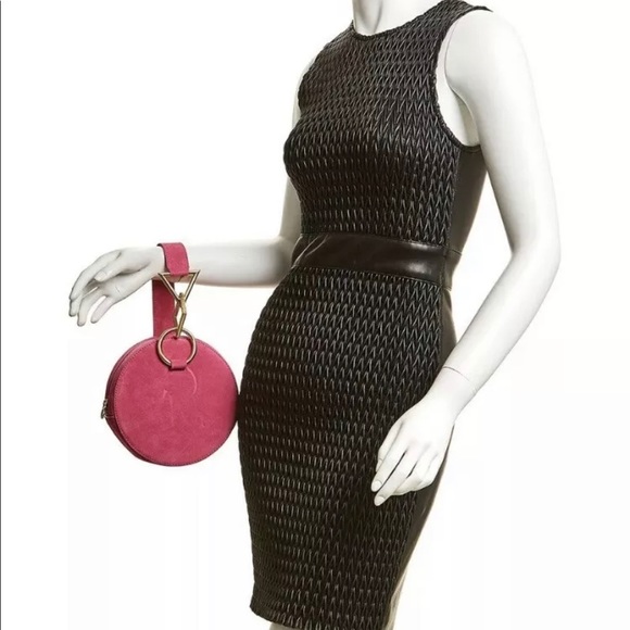 Tara Zadeh Azar Leather Clutch Fuchsia Retail $570 Made In Spain - Picture 4 of 11